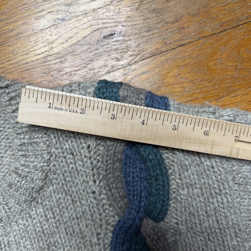 Vintage Abercrombie Fitch Cable Knit Shetland Wool Crewneck Sweater Sz M / L - Picture 9 of 15